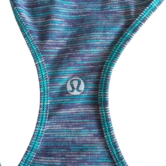 Lululemon Cool Racerback II Yoga Tank Top Nulu Fabric Teal Purple Size 8 - Picture 5 of 6